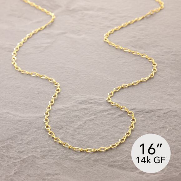 16" Figure 8 Necklace, chain necklace, thick chain, gold choker (435-1g8-sp) - Picture 1 of 6